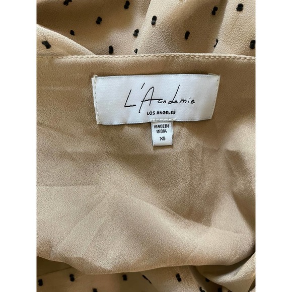 L’Academie Los Angeles Womens Polka Dot Urso Bodysuit Adjustable Strap Sz XS Tan - Picture 6 of 8